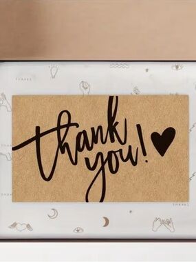 Brown or White Kraft Thank You Cards - Set of 50